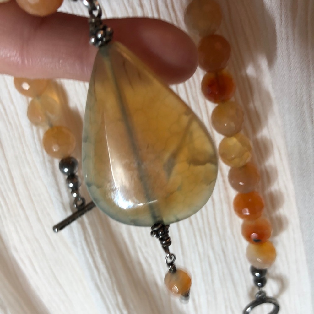 Facet carnelian natural stones necklace - Picture 7 of 7